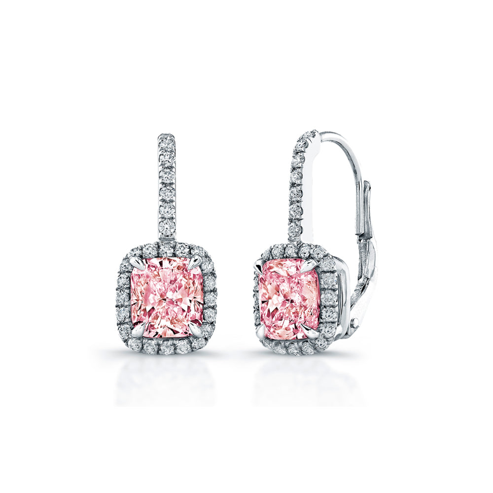 Rare Pink Diamond Earrings