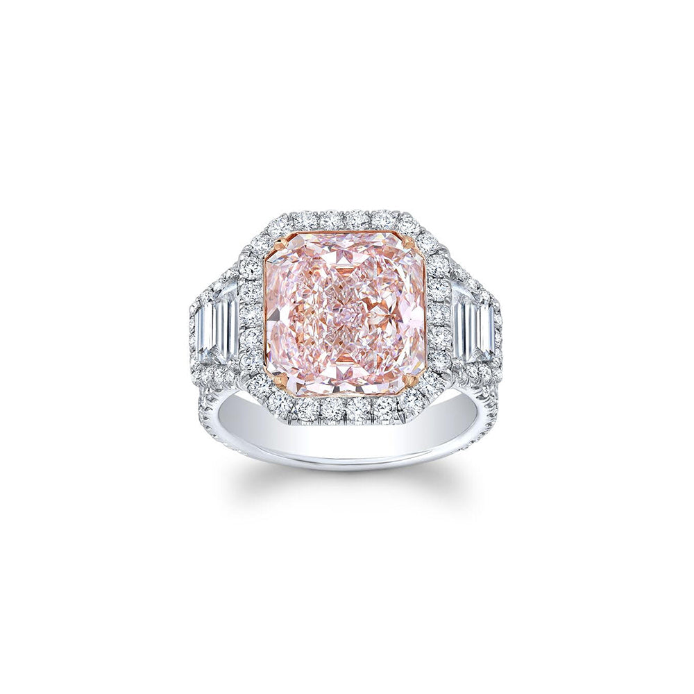 Rare Radiant Pink Diamond Ring