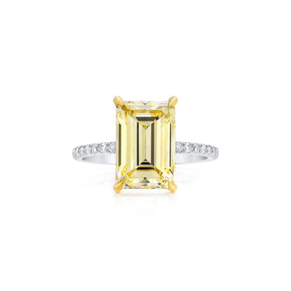 Large Emerald-Cut Yellow Diamond Ring