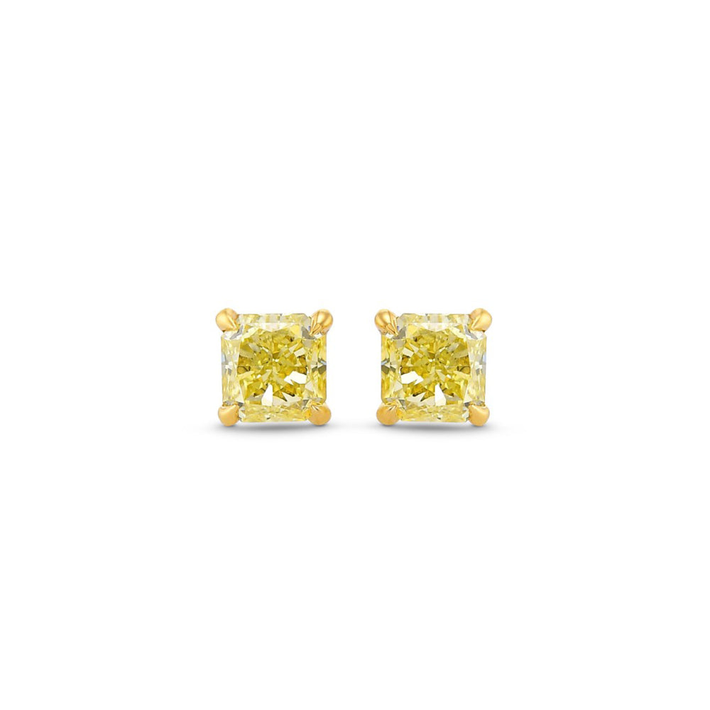 Yellow Diamond Stud Earrings