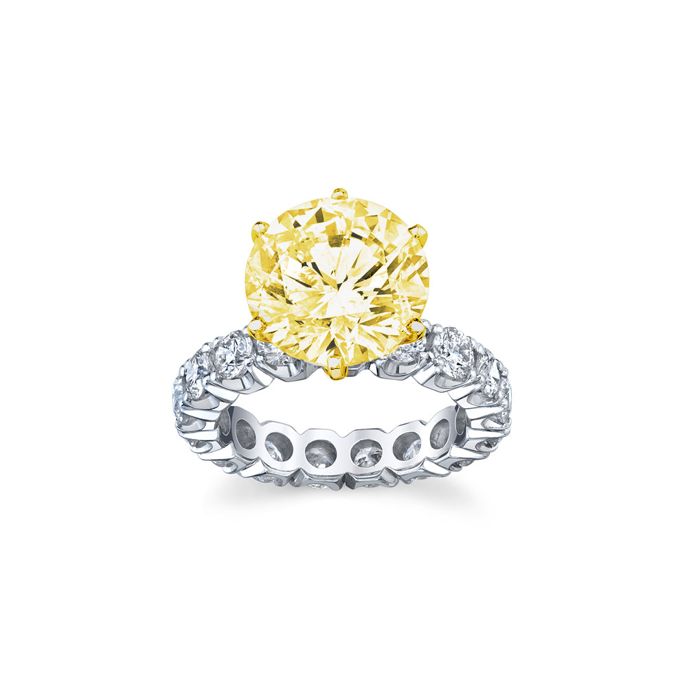 6.2ct Yellow Diamond Eternity Engagement Ring