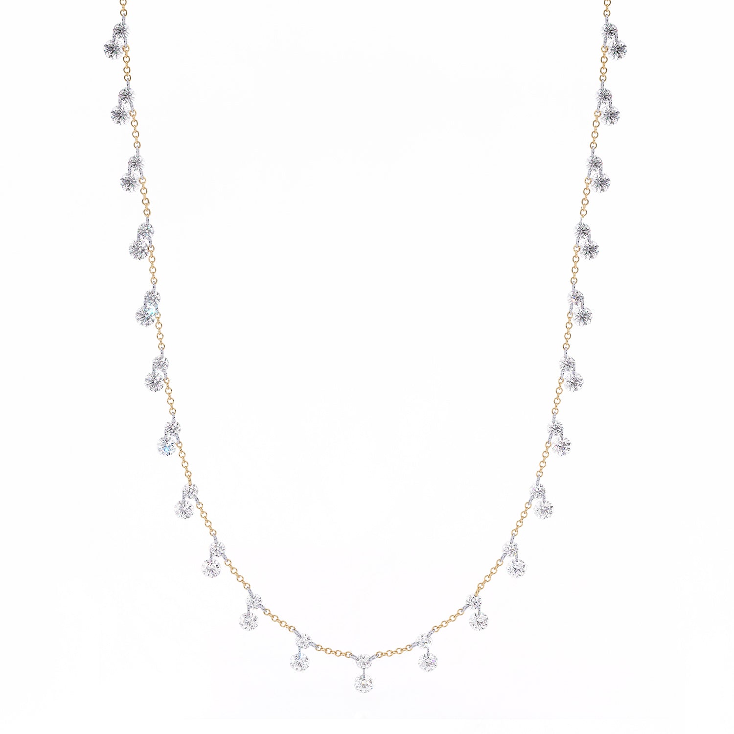 Floating Double Diamonds Necklace